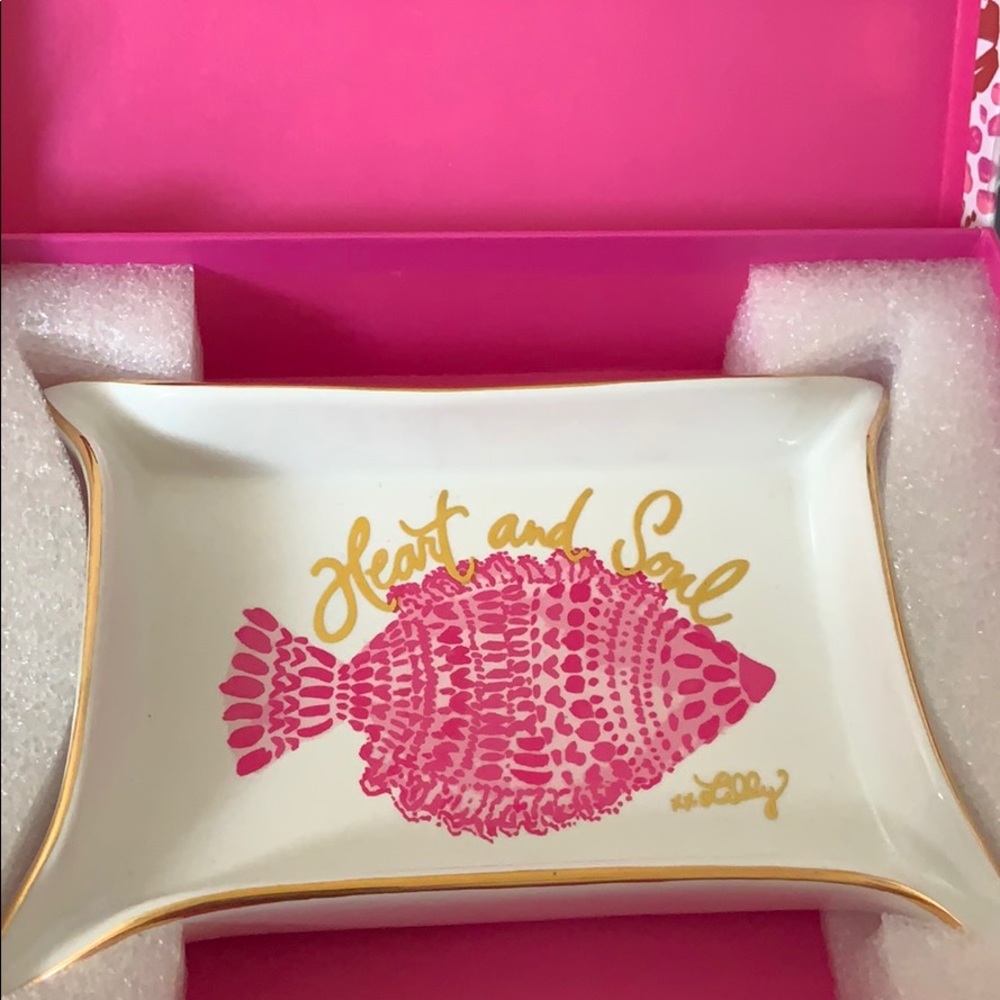 NIB Lilly Pulitzer Trinket Tray Heart and Sole - Picture 5 of 6